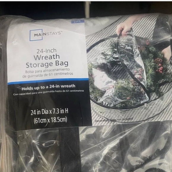 Mainstays 24" x 7.3" Wreath Storage Bag Set of 2 - Picture 5 of 9